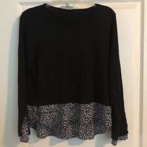 Michael Kors black & leopard layered long-sleeve
